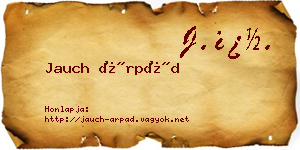 Jauch Árpád névjegykártya